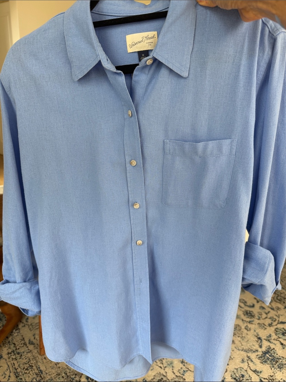 Vintage Threads Blue Casual Button-Down Shirt